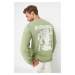 Trendyol Green Regular/Normal Cut Mystic Printed Sweatshirt