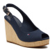 Tommy Hilfiger Sandále Iconic Elena Sling Back Wedge FW0FW04789 Tmavomodrá