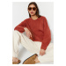 Trendyol Tile Wide Fit Soft textúrovaný Basic Pletený sveter