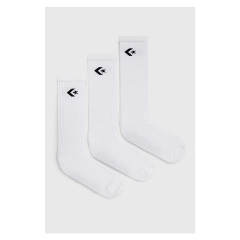 Ponožky Converse 3-pak pánske, biela farba