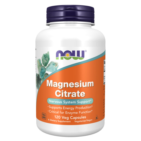 NOW® Foods NOW Magnesium Citrate (hořčík citrát), 400 mg, 120 rostlinných kapslí