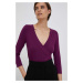 Blúzka Lauren Ralph Lauren dámska, fialová farba, jednofarebná