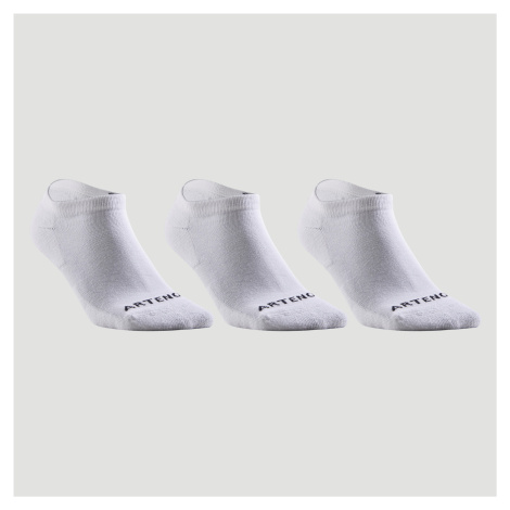 Tenisové ponožky RS 100 nízke 3 páry biele ARTENGO