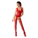 Passion BS046 red - Bodystocking Farba: Červená