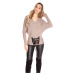 Trendy KouCla bat sweater with lacing white Einheitsgroesse