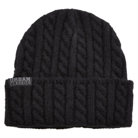 Cap with cable knitted black Urban Classics