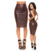 Sexy KouCla Wetlook pencil skirt with zip BORDEAUX