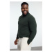 Trendyol Khaki Men's Slim Slim Fit Half Turtleneck Plain Knitwear Plus Size Sweater