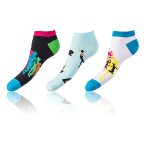 Bellinda CRAZY IN-SHOE SOCKS 3x - Moderné farebné nízke crazy ponožky unisex - modrá - zelená - 