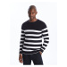 LC Waikiki Crew Neck Long Sleeve Striped Men's Knitwear Sweater