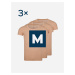 Triplepack antibakteriálne pánske neviditeľné tričko ARLON so zdvojeným podpazuším - M
