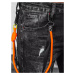 Čierne pánske dierované džínsové nohavice UX3935