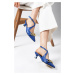 Mio Gusto Jenifer Saxe Blue Color Short Heels Women's Shoes