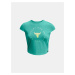 Tyrkysové športové crop top tričko Under Armour Pjt Rck Nght Shft Cap T Q4