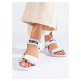 Pekné sandále dámske biele bez podpätku