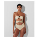 Plavky Karl Lagerfeld Karl Dna Strapless Swimsuit Beige/Gold