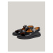 Čierne dámske kožené sandálky Tommy Hilfiger Hardware Sporty