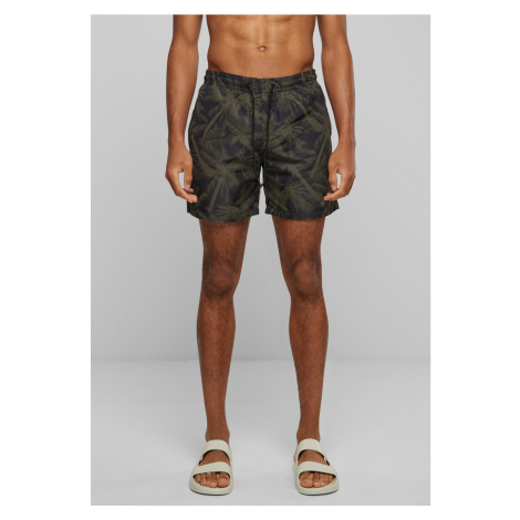 Palm/olive swim shorts Urban Classics