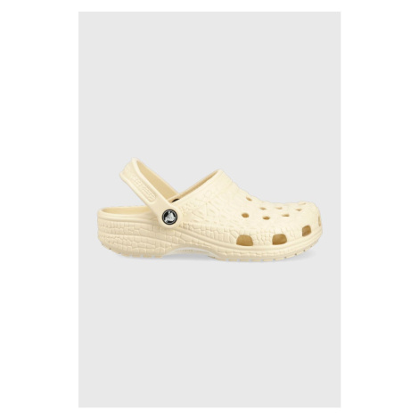 Šľapky Crocs Classic Croskin Clog dámske, béžová farba, 206873