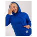 Blue cotton plus size hoodie