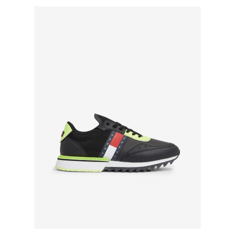 Black Mens Leather Sneakers Tommy Hilfiger Tommy Jeans Cleated T - Men