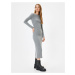 Koton Midi Length Pencil Dress Ribbed Long Sleeve Crew Neck Slim Fit