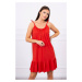 Red dress with thin shoulder straps