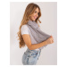 Grey smooth women's scarf with rhinestones