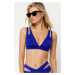 Trendyol Saks Triangle Cut Out/Windowed Bikini Top