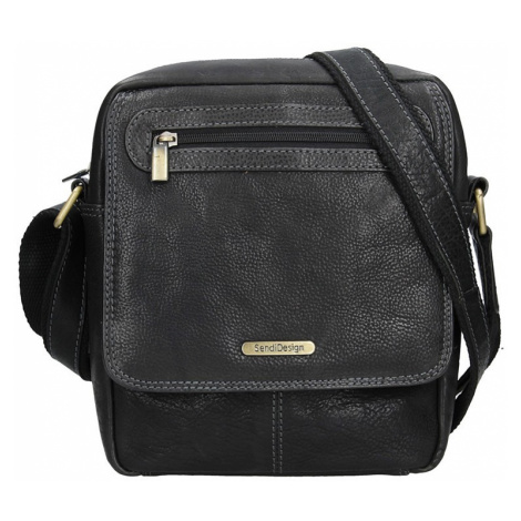 Pánska kožená taška cez rameno SendiDesign Druso - čierná Sendi Design