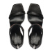 Calvin Klein Sandále Heel Sandal 90 Metal Bar Lth HW0HW01946 Čierna