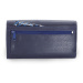 Modrá dámska listová kožená peňaženka s poklopom 511-2120-97