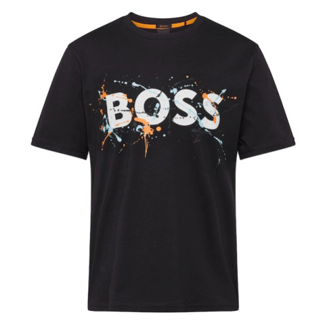 BOSS Orange Tričko  čierna / biela Hugo Boss