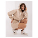 Beige basic tracksuit with short sweatshirt Emilie