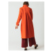 Oranžový dámsky vlnený kabát SKFK Jone