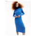 Reserved - Úpletové šaty s prímesou viskózy - Modrá