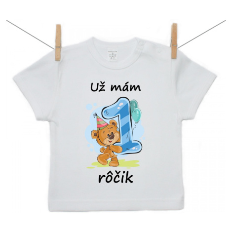 Boodyy Tričko s krátkym rukávom Už mám 1 rôčik Medvedík Chlapec 98