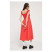 Šaty Abercrombie & Fitch červená farba, midi, áčkový strih