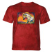 Pánske batikované tričko The Mountain - Sun Horse - červená