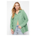 Trendyol Green Buttoned Long Sleeve Oversize Muslin Woven Shirt