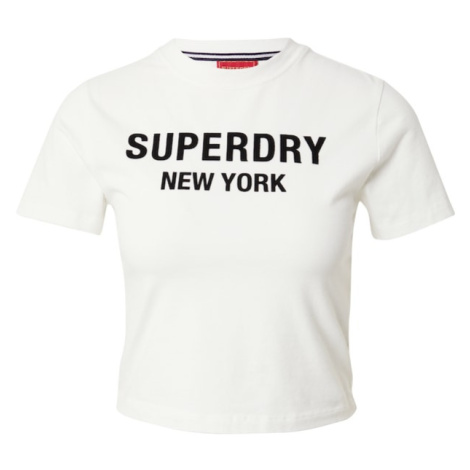 Superdry Tričko  čierna / biela