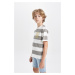 DEFACTO Boy's Crew Neck Printed Short Sleeve T-Shirt