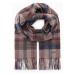 Ombre Men's Scottish check scarf with tassels - brown and brick