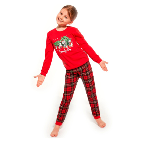 Dievčenské pyžamo 594/159 Family time - CORNETTE Červená