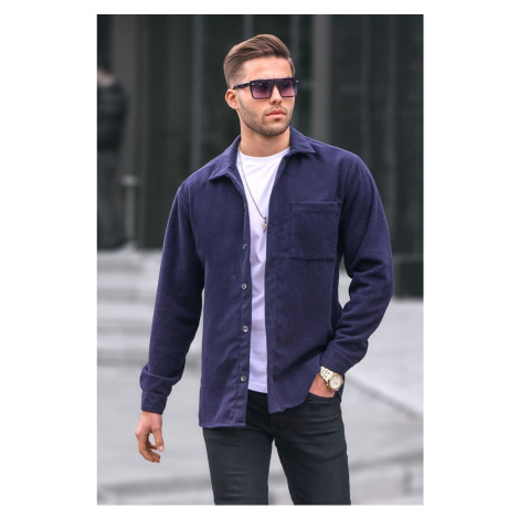 Madmext Navy Blue Regular Fit Lumberjack Shirt 5580