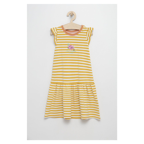 Dievčenské šaty Femi Stories žltá farba, mini, rovný strih