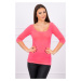 Pink neon blouse with round neckline