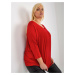 Red women's viscose blouse plus size basic
