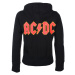 mikina s kapucňou ROCK OFF AC-DC Logo- ROCK OFF Čierna