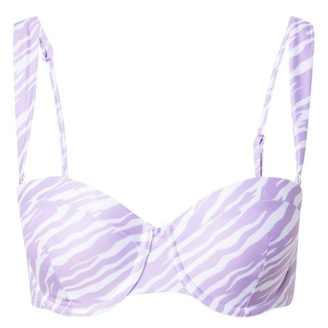 Hunkemöller Bikinový top 'Zebra'  fialová / biela Hunkemoller